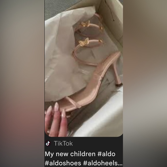 Retail $130 Aldo Pirouette heeled sandal Butterfly Heels Rose Gold Strappy Heels - Picture 3 of 8